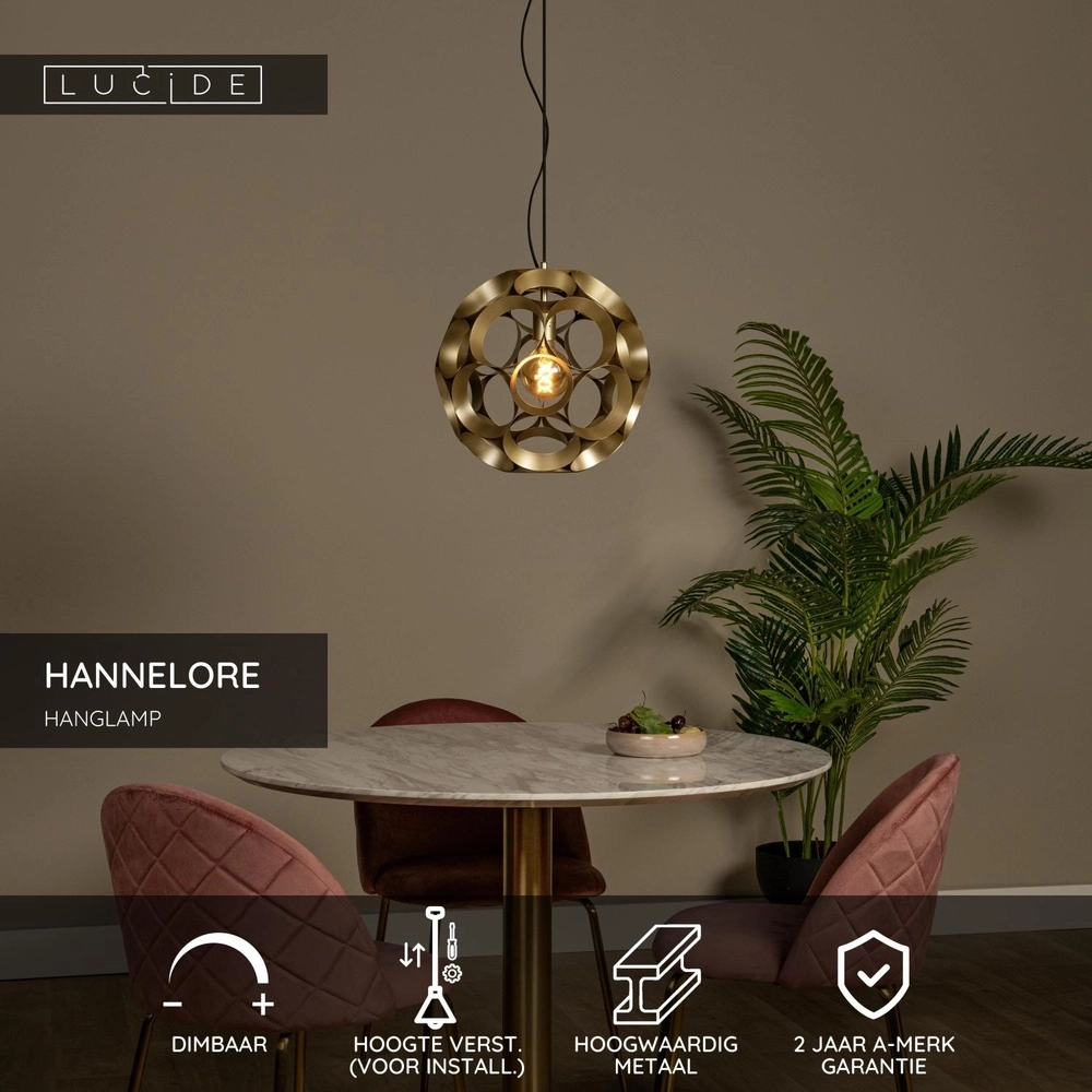 Unique pendant lamp Hannelore Ø 40cm gold Lucide 5411212106230