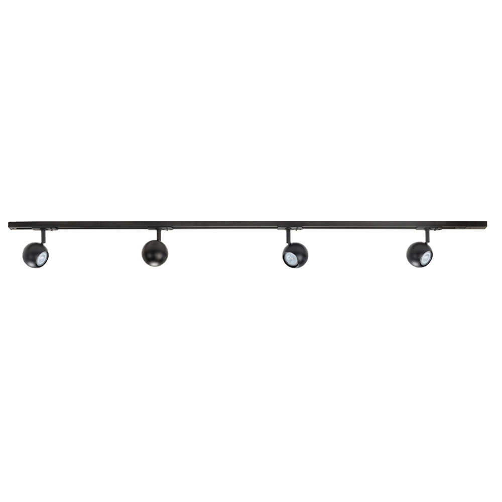 1-phase rail set 150cm Bolo black with 4 spots