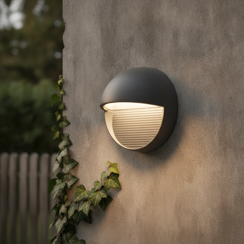 Round wall lamp Krypton Ø 16cm grey
