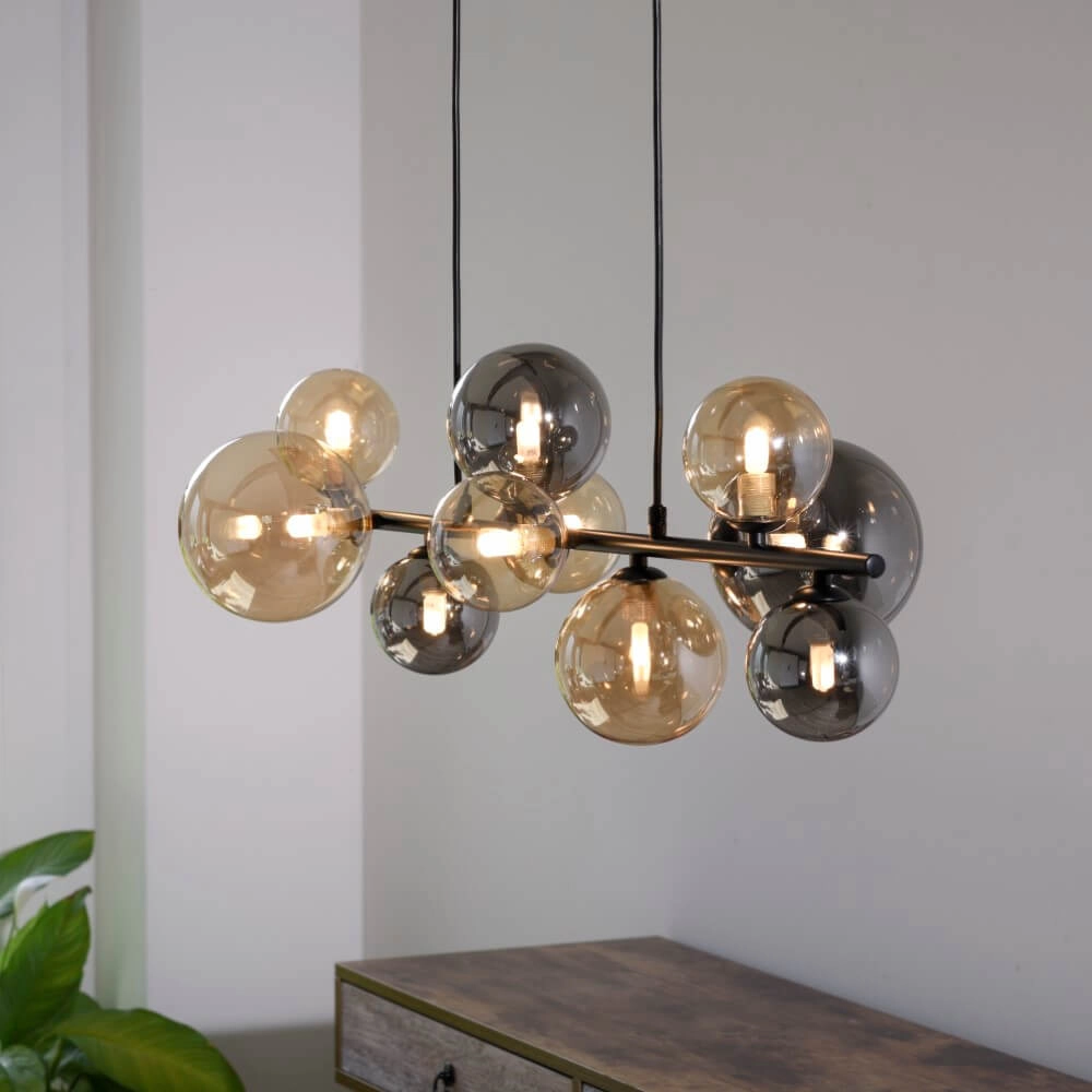 Black pendant lamp Popsicle Design 10-light Paul Neuhaus 4012248375495
