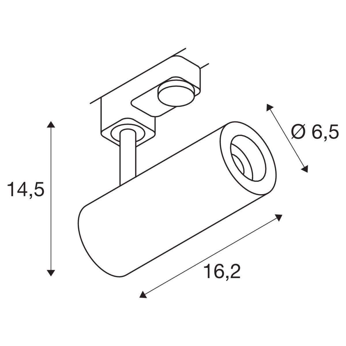 Rail spot Numinos Phase S 3-phase black SLV 4024163242257