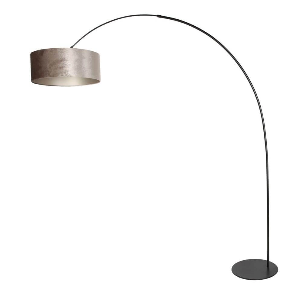 Floor lamp Curve black with grey shade Ø 50cm Steinhauer 8712746179446