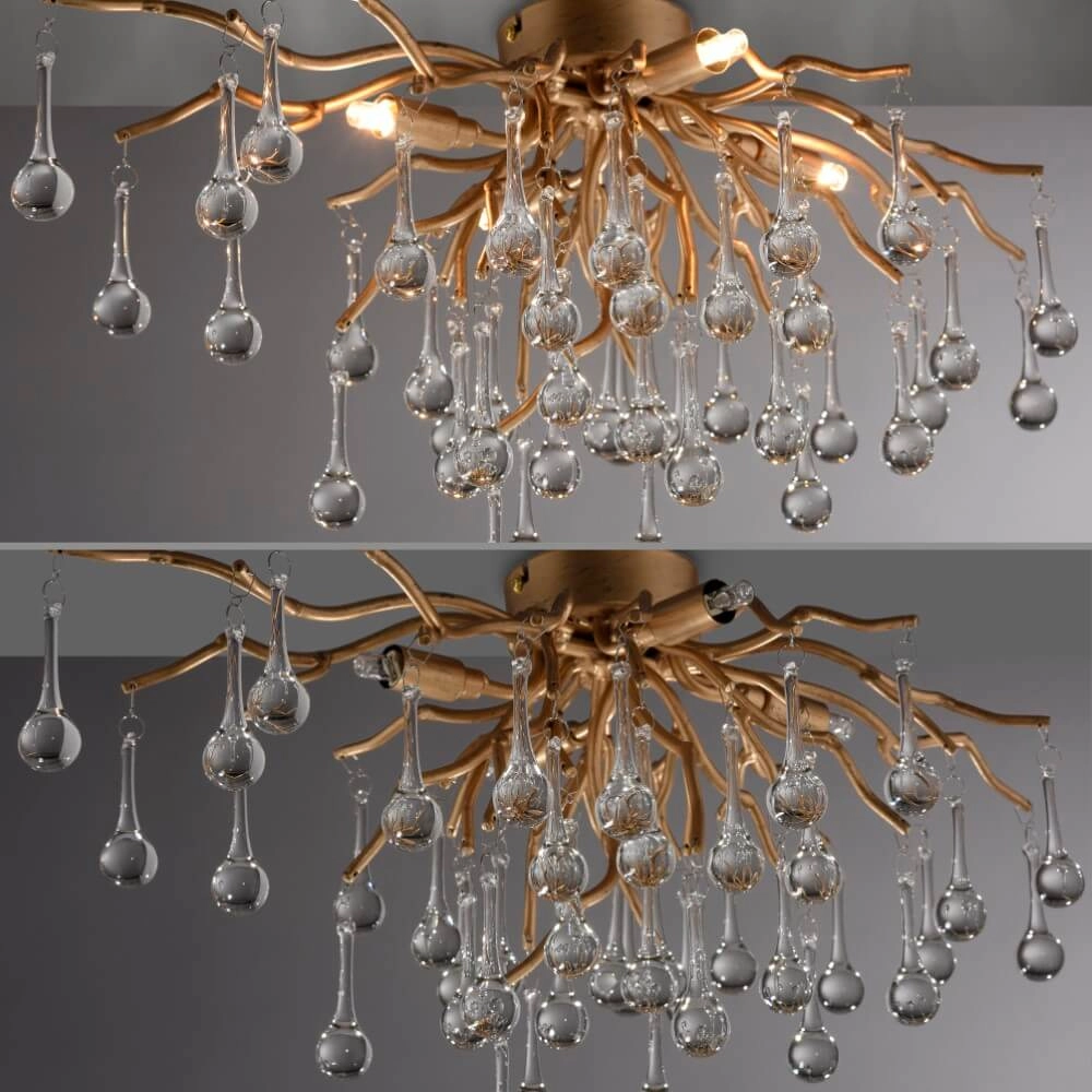 Chandelier Icicle brass 60cm Paul Neuhaus 4012248352069