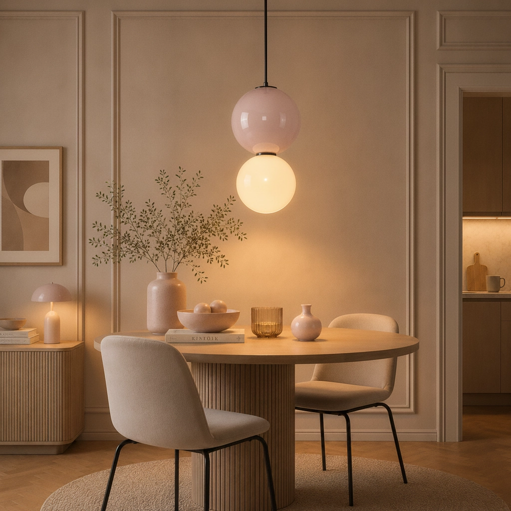 Pendant lamp Noesis Ø 25cm mocha brown with white