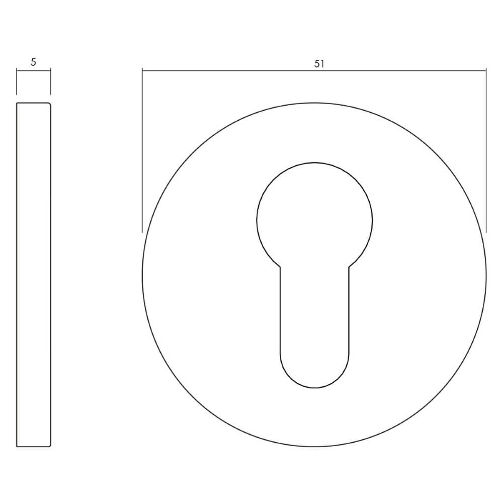 Round rosette Tira Profile cylinder hole anthracite Olivari 8714186485446