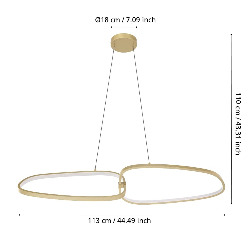 Design hanging lamp Lodosa gold - 113cm Stars of Light 9008606240616