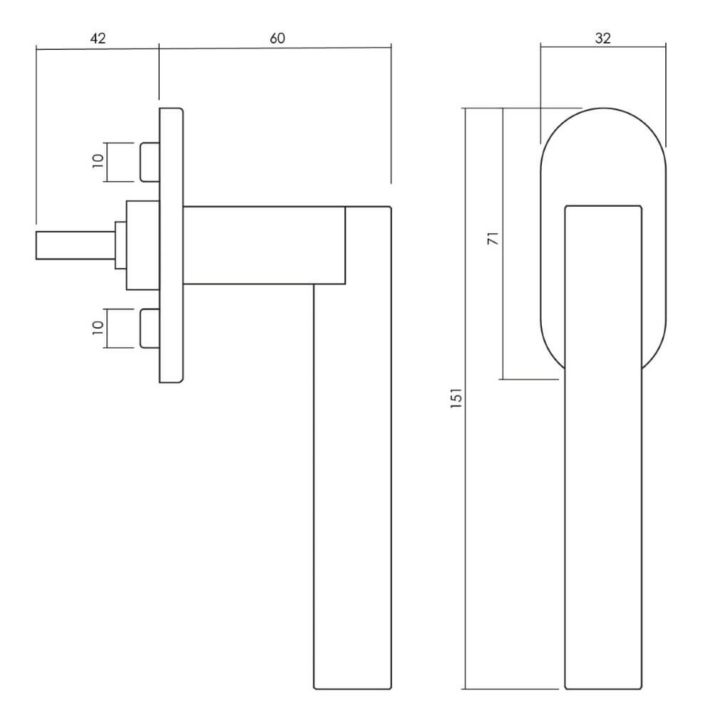 Design window handle Euclide chromium Olivari 8714186479575
