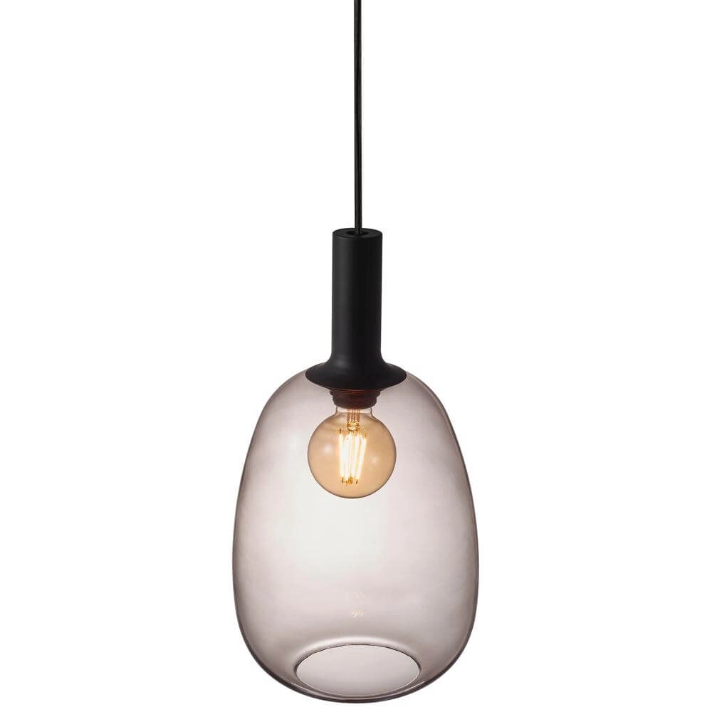 Glass pendant lamp Alton Ø 23cm smoke glass Nordlux 5701581452589