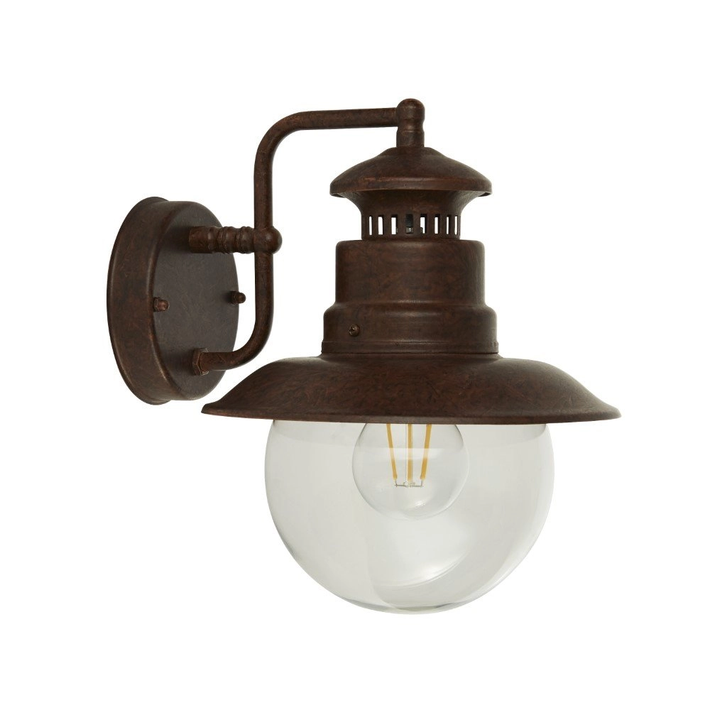 Country wall lamp Station bronze brown