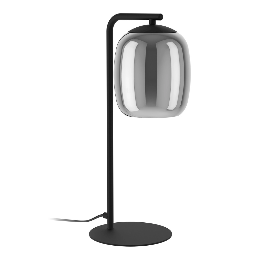 Sleek table lamp Ciampino Ø 15cm - with smoke glass