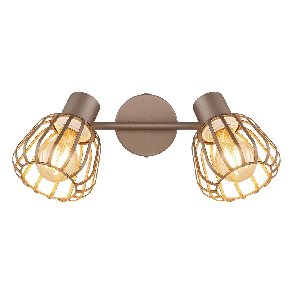 Ceiling lamp Olin 2-light coffee brown Globo 9007371586578
