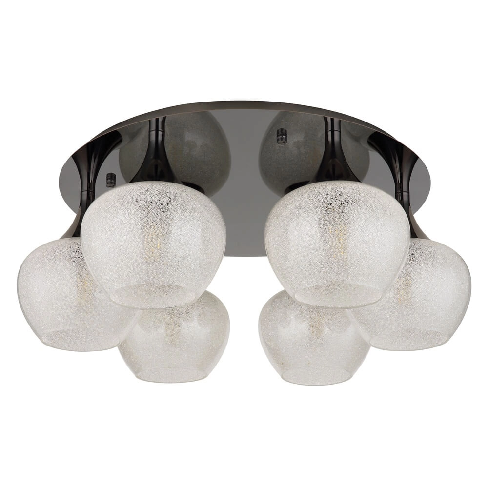 Anthracite ceiling lamp Maxy with white glass 6-lights Ø 65cm Globo 9007371450183