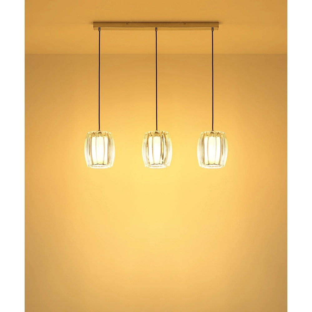3-light pendant lamp Maribel chrome straight Globo 9007371592098