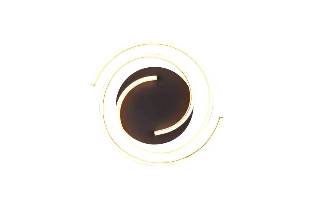 Dimmable ceiling lamp Caya gold with black Trio 4017807541953
