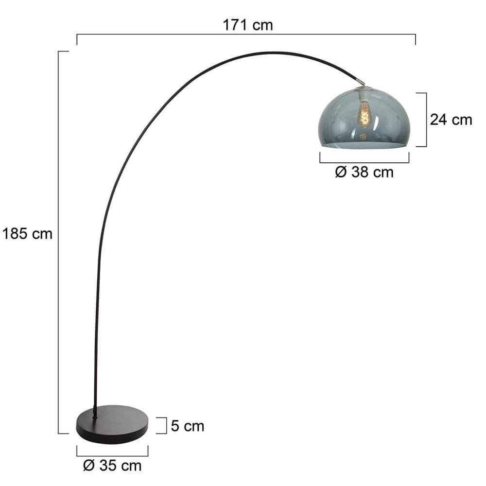 Arc lamp Solva with smoke glass Steinhauer 8712746174816