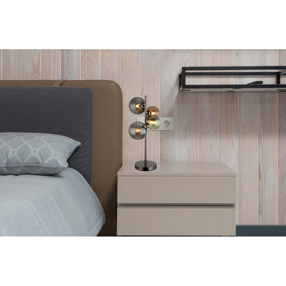 Black table lamp Riha Coloured glass 4-lights Globo 9007371456109