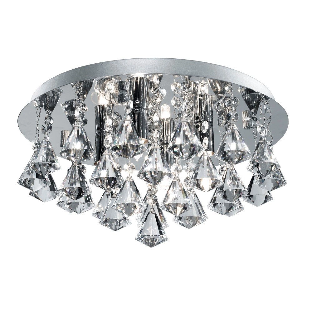 Ceiling chandelier Hanna 35cm chrome with crystal