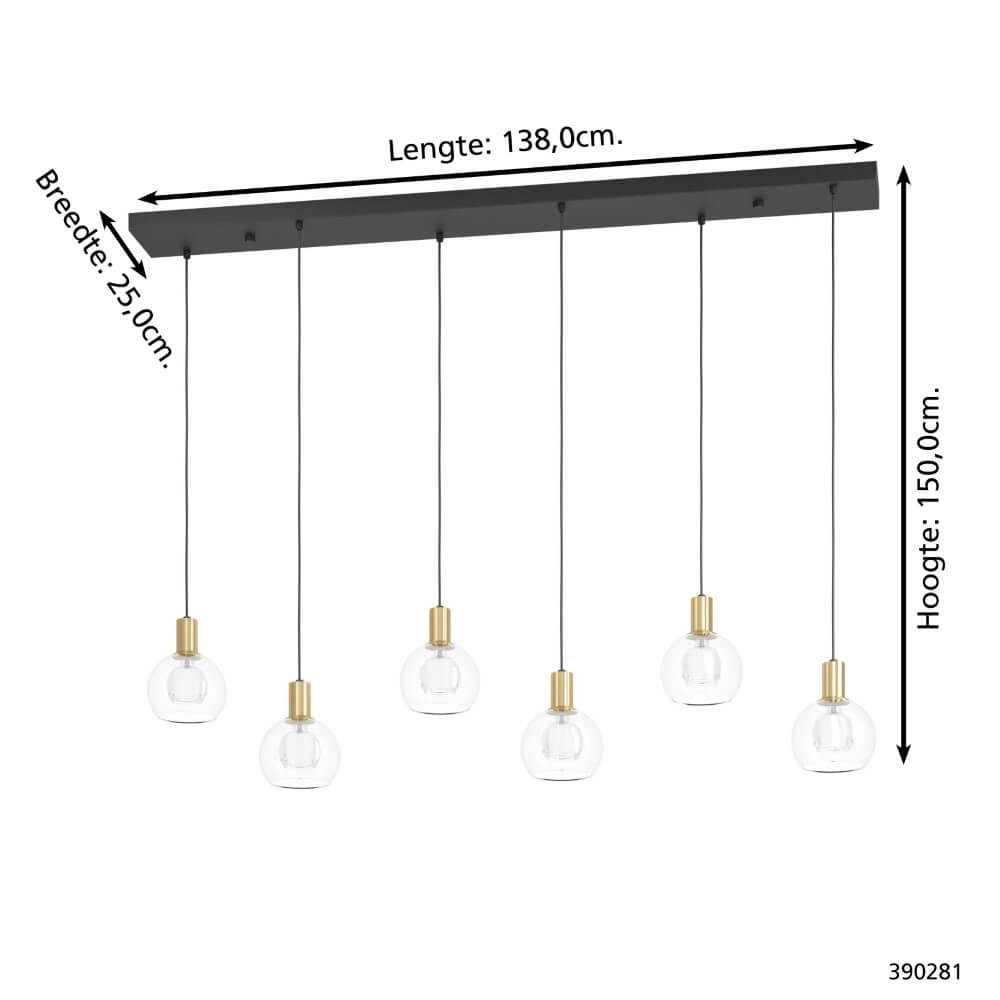 Black hanging lamp Terque with gold Stars of Light 9008606274093