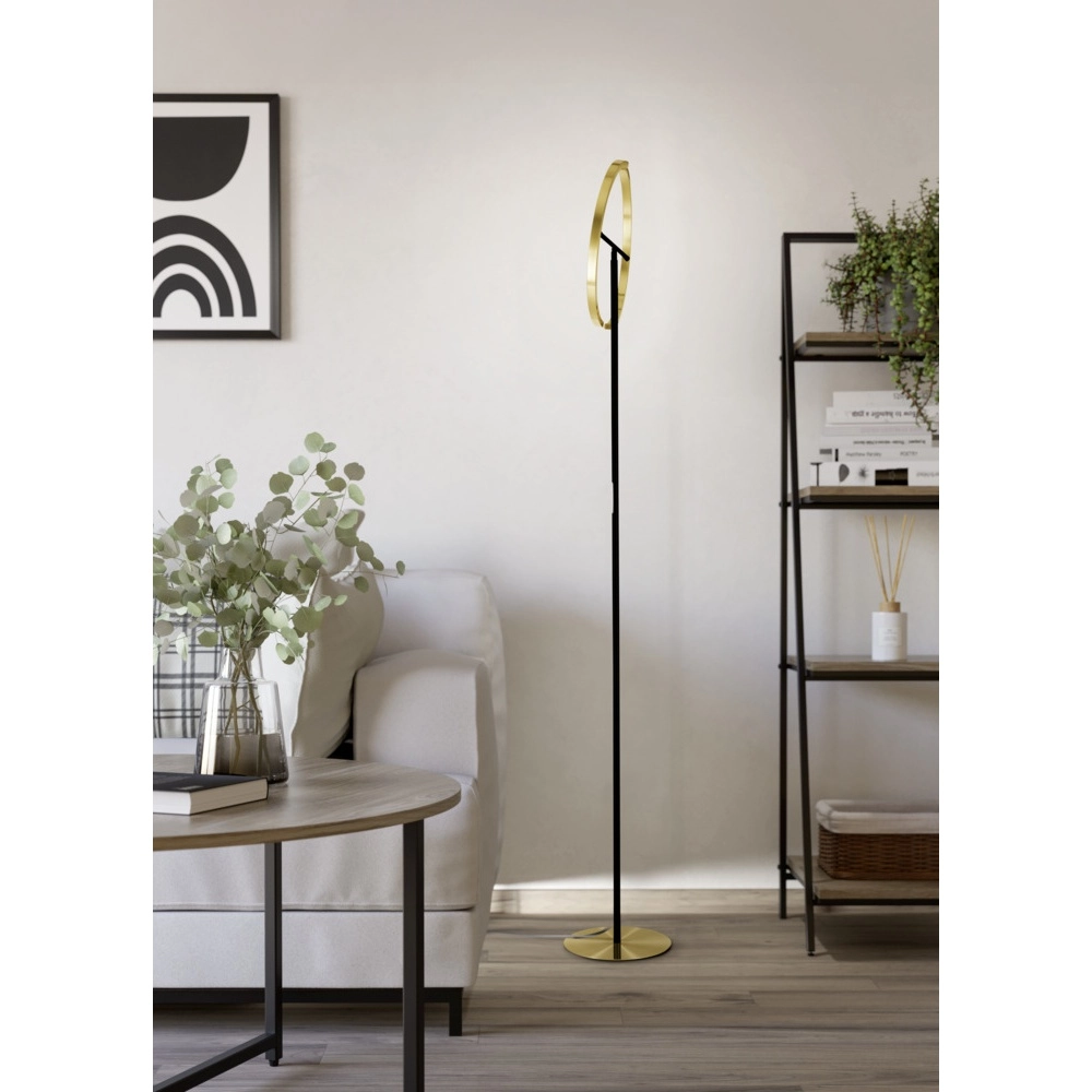 Design floor lamp Castelpoto black with gold Eglo 9008606357307