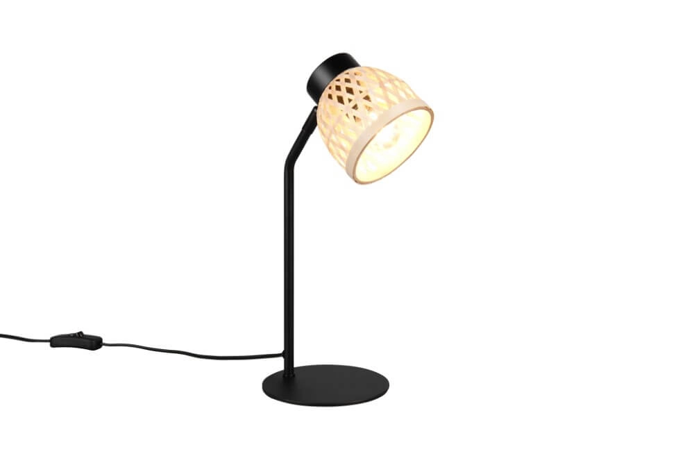 Black table lamp Laurent with cream cap