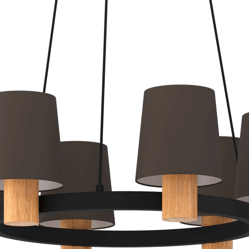Hanging lamp Edale Ø 70cm - with brown shades Eglo 9002759437817