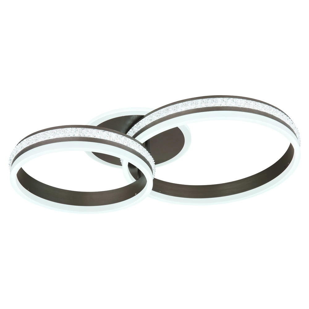 Design ceiling lamp Grouni 2 rings titanium brushed Globo 9007371452002