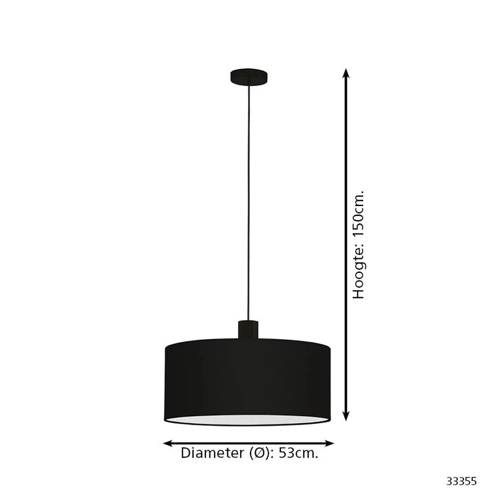 Pendant lamp Amani black Ø 53cm Eglo 9002759333553