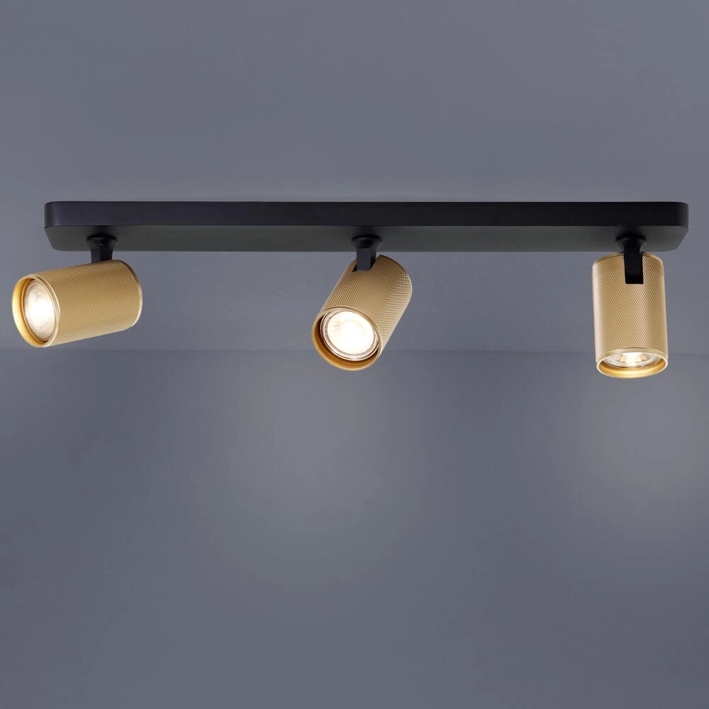 3-light surface-mounted spotlight Marty black with gold Brilliant 4004353424410