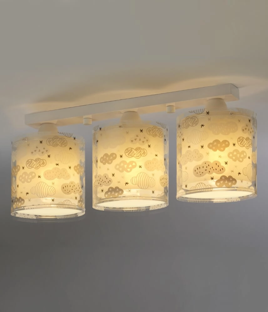 Children's room ceiling lamp Clouds 3-lightest soft grey Dalber 8420406800660