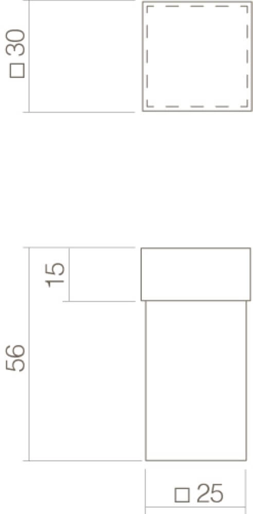 Doorstop Stelo square stainless steel Intersteel 8714186127025