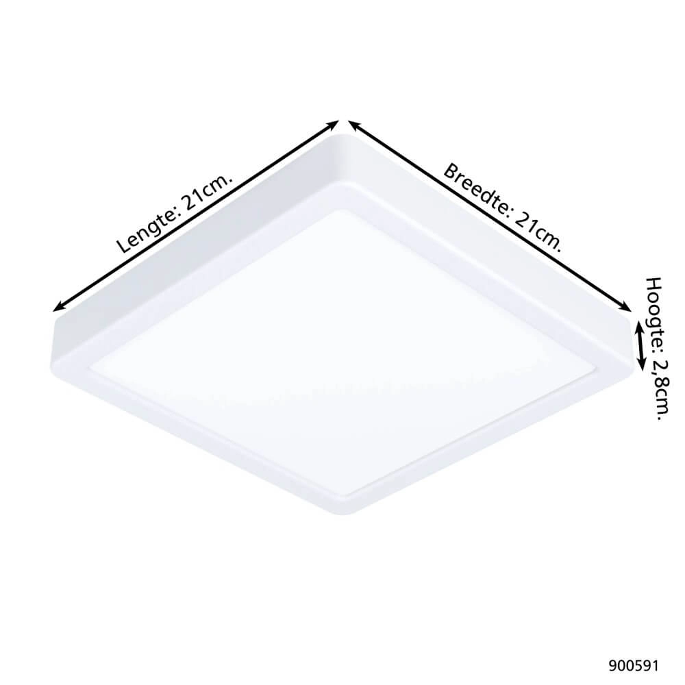 White ceiling lamp Fueva 5 21 by 21cm Eglo 9008606244904