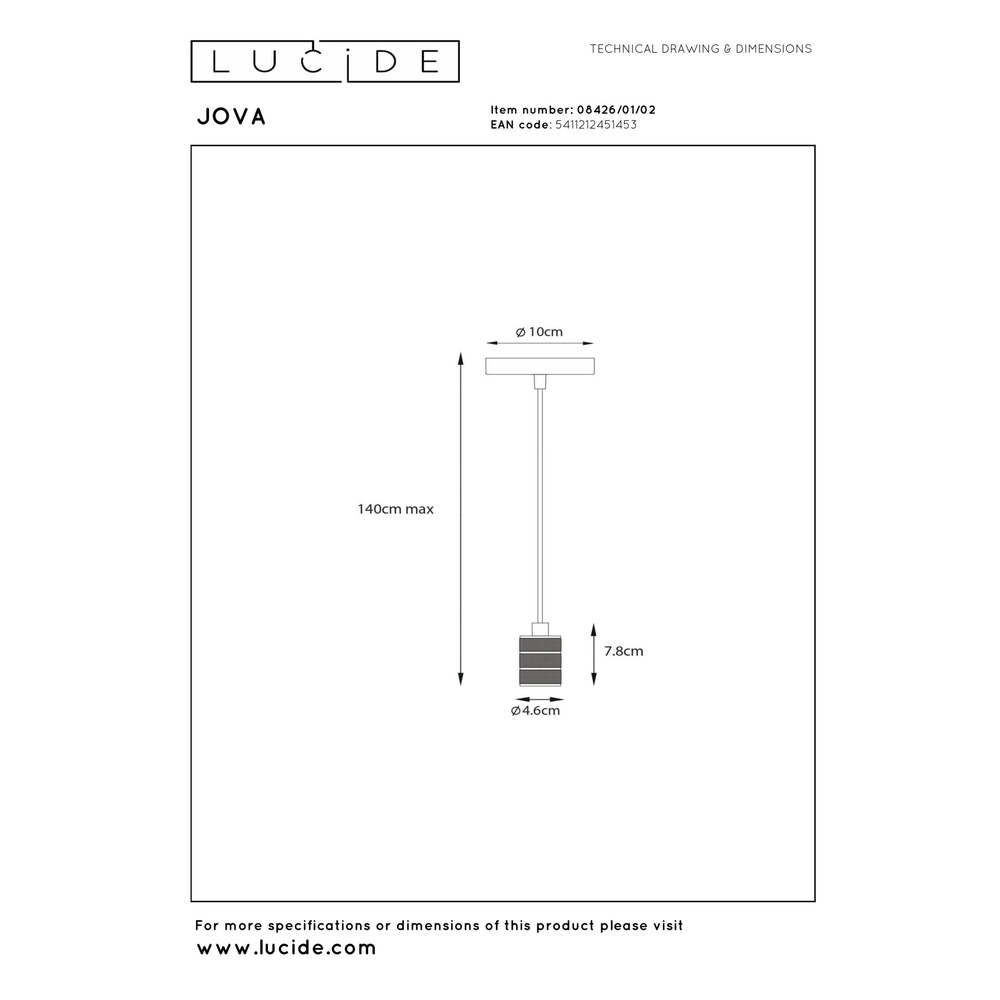 Pendant Pendant Lamp Jova Gold Lucide 5411212451453