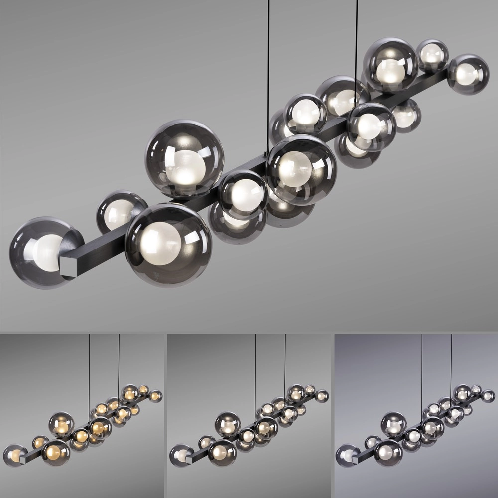 Dining table pendant lamp Pure E-Popup 18L - with smoke glass Paul Neuhaus 4012248396452