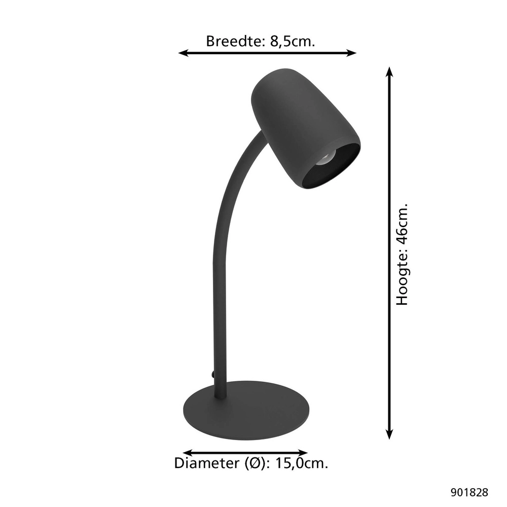 Table lamp Carlo black Eglo 9008606357567