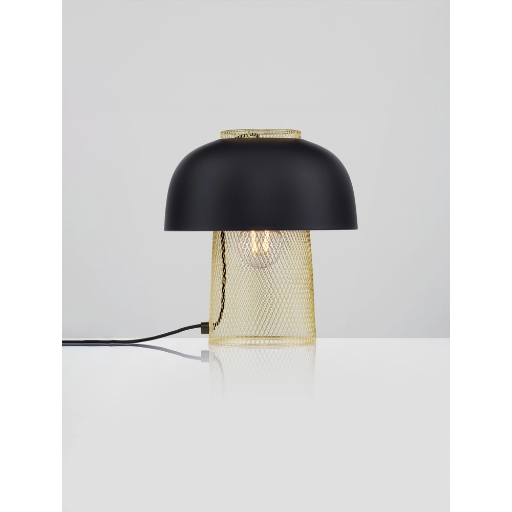 Table lamp Sqube black with gold