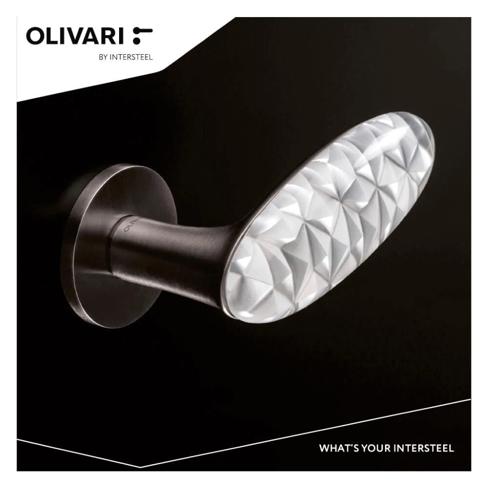 Door handle Crystal Diamond anthracite Olivari 8714186503621