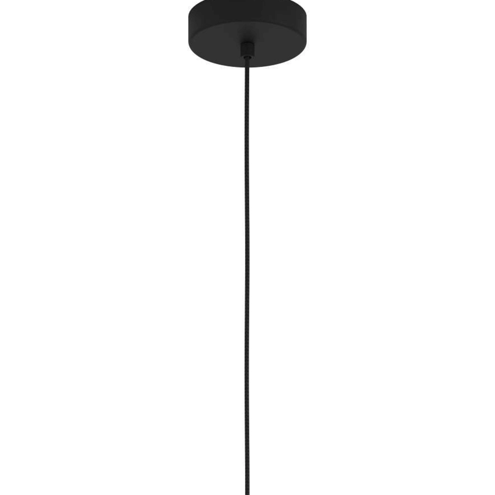 Hanging lamp Pinto Textil 1 black with glass Eglo 9008606235681
