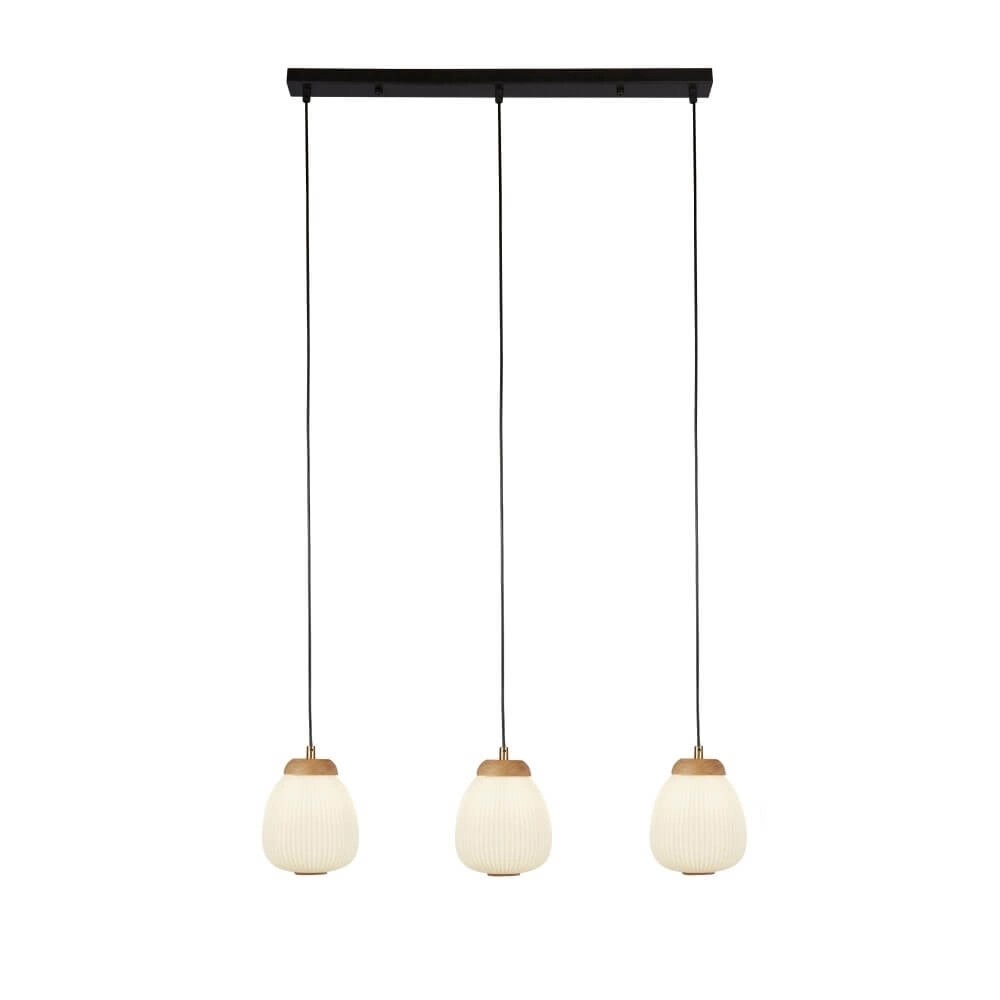 3-light pendant lamp Ella black and white Searchlight 5053423245294