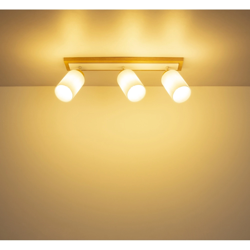 Ceiling lamp Rowena 3-light wood Globo 9007371580361