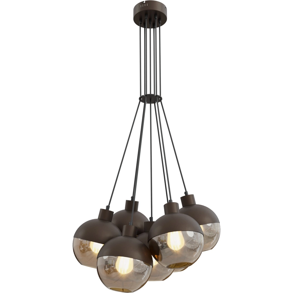 7-light pendant lamp Opera cocoa