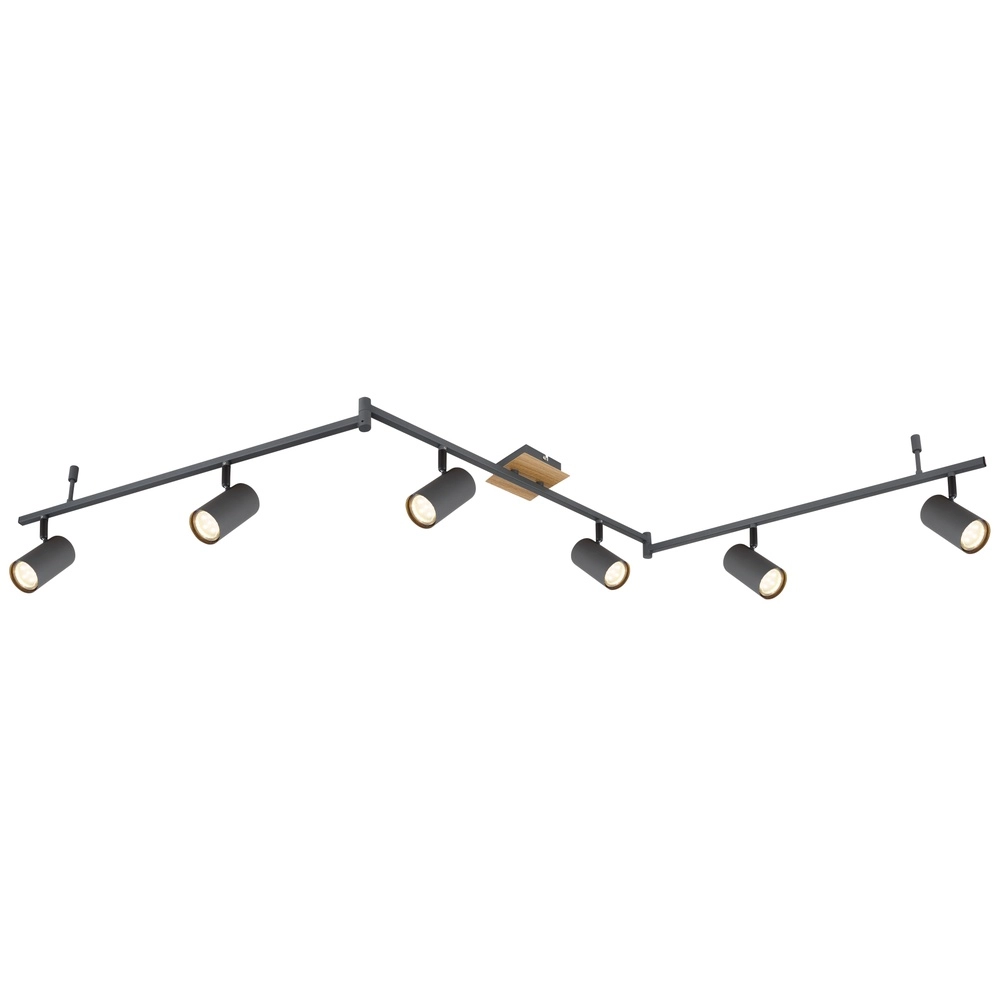 Ceiling lamp Robby 6-light graphite