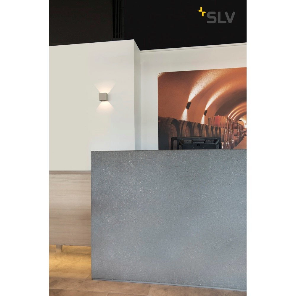 Wall lamp Solid Cube Up-Down concrete gray SLV 4024163192026