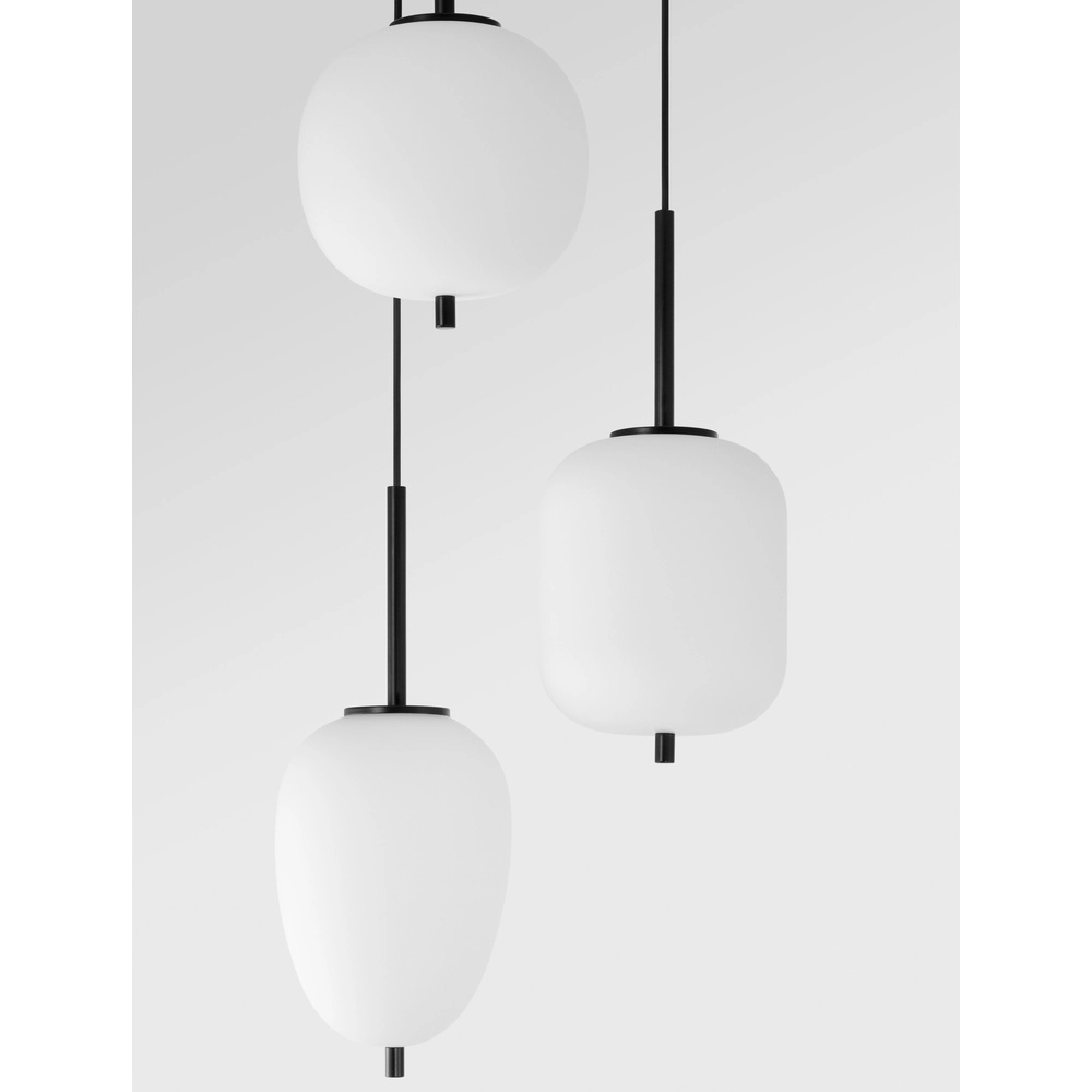 Pendant lamp Lato 3-light black with white Lyora 5212017434647