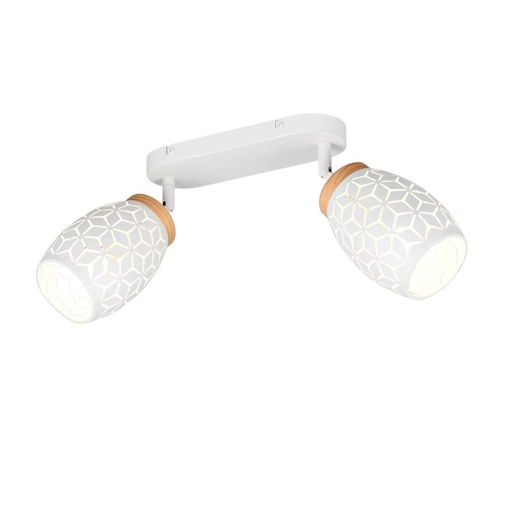 2-light surface-mounted spotlight Bidar white