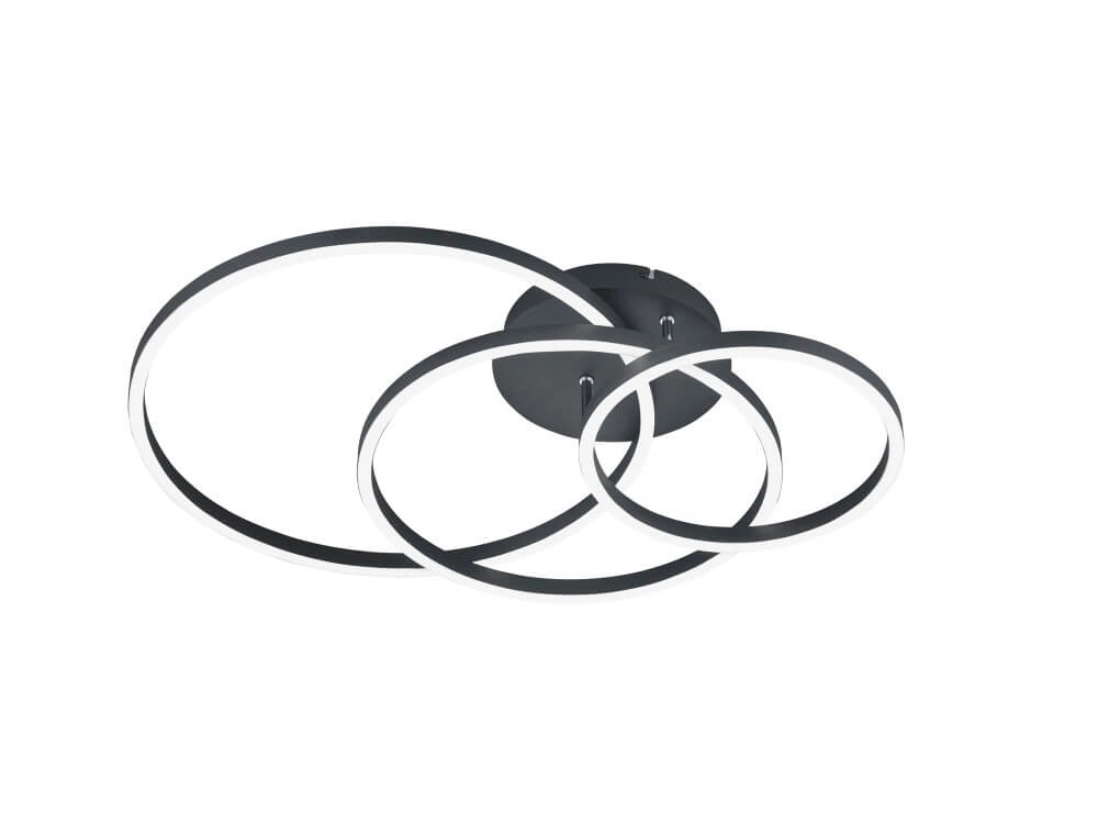 Ceiling lamp Winona 3-ring black Trio 4017807503524