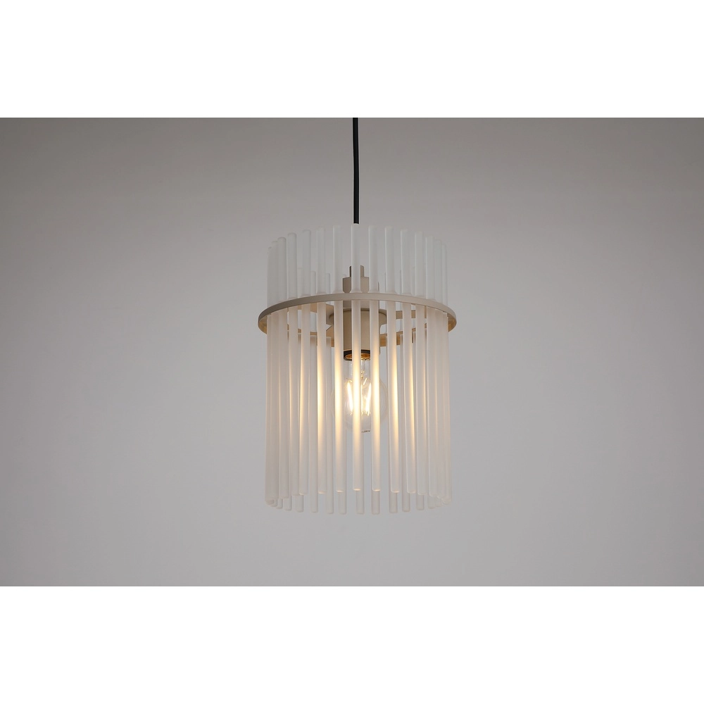 Pendant lamp Swizzle 1-light sand brown Ø 20cm