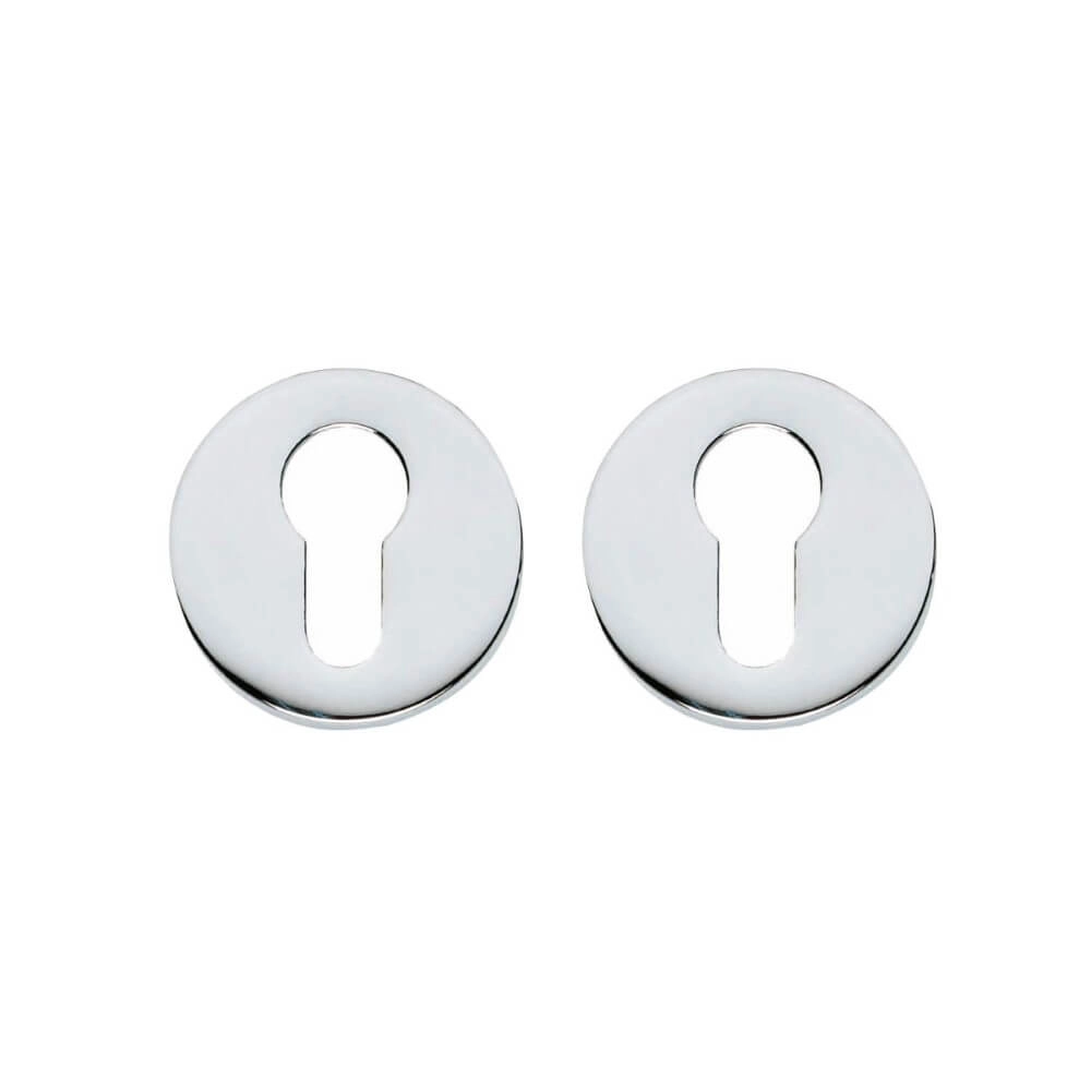 Set of 2 Cylinder Rosettes Tira round chrome concealed