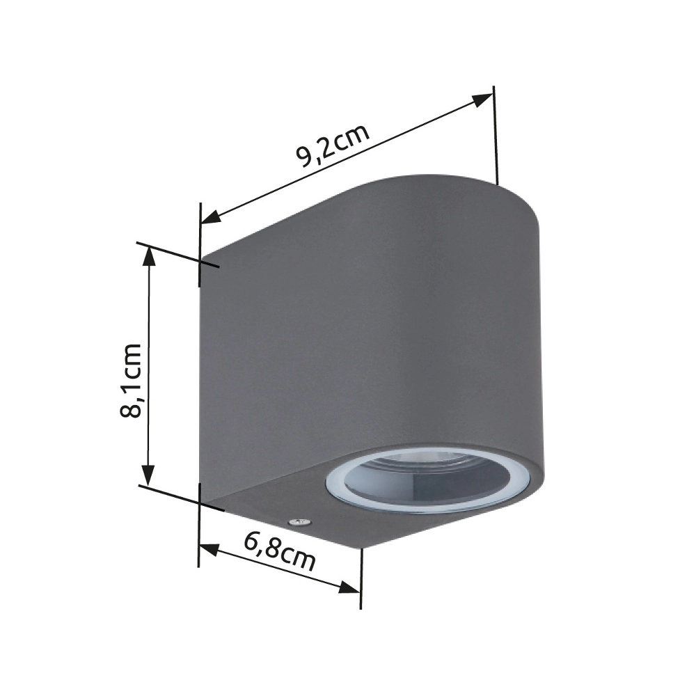 Sleek surface-mounted spot Veronika Down anthracite Globo 9007371428052