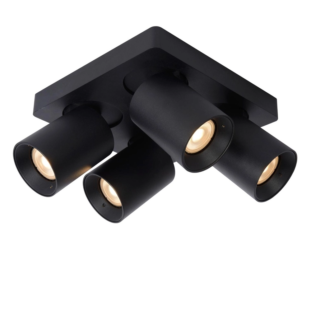 Ceiling spotlight Nigel 4-light black Lucide 5411212092595