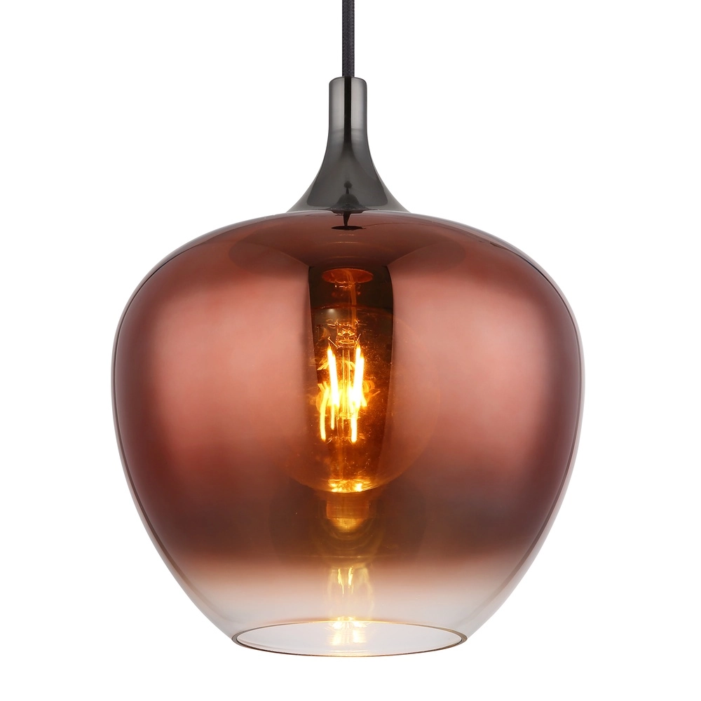 Design pendant lamp Maxy black with red glass Globo 9007371450978